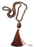 Boho Necklace, RH Rose Quart Amazonite, Oval Tassel Pink Natural Stone